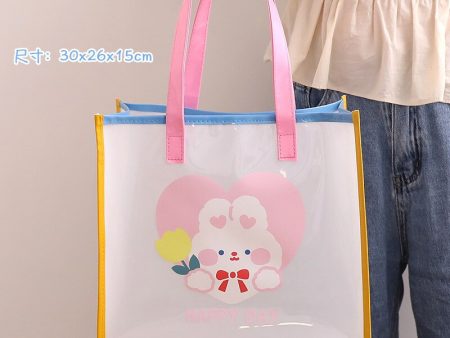 Square Transparent Large Capacity Beach Jelly Bag Women s Waterproof Swimming Bag PVC Carrying Bag Shopping Bag Storage Discount