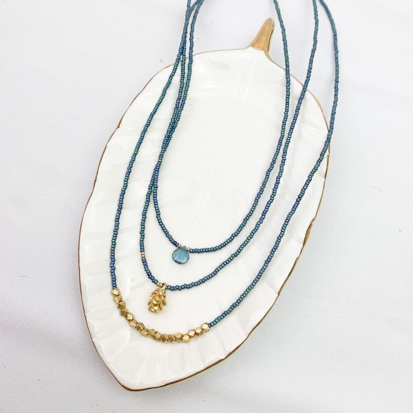 Blue Pinecone Cascade Necklace Set Online Sale