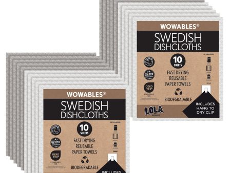 Swedish Dishcloths Biodegradable Reusable Paper Towels 20 Pack - Made in Germany Online now