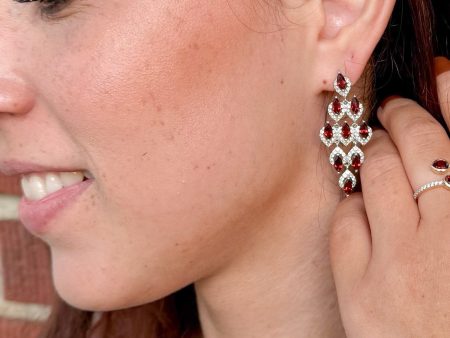 Garnet and Topaz Statement Earrings Supply