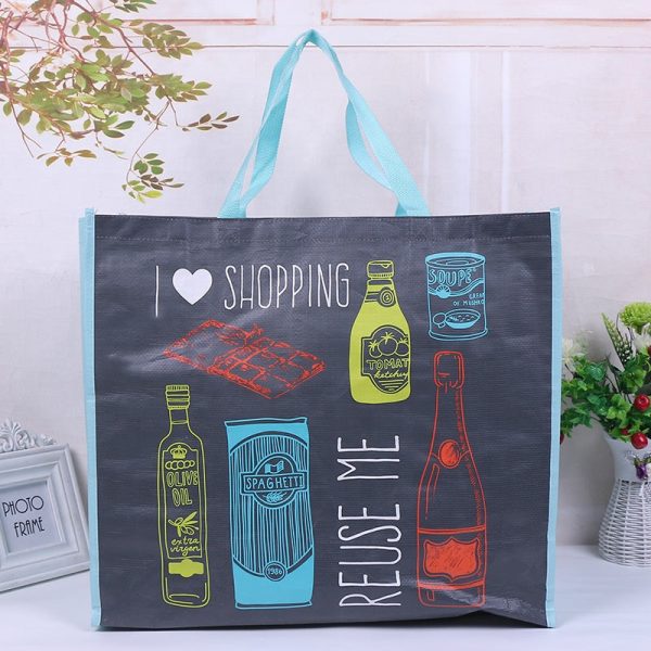 Wholesale Durable Supermarket Foldable Tote Carry Packaging Custom Reusable Non Woven Folding Shopping Bags Discount