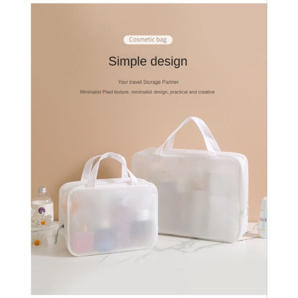 Transparent White EVA Cosmetic Bag, Travel Storage Bag, Waterproof Wash Bag, Multi-specification Storage Sanitary Bag Online now