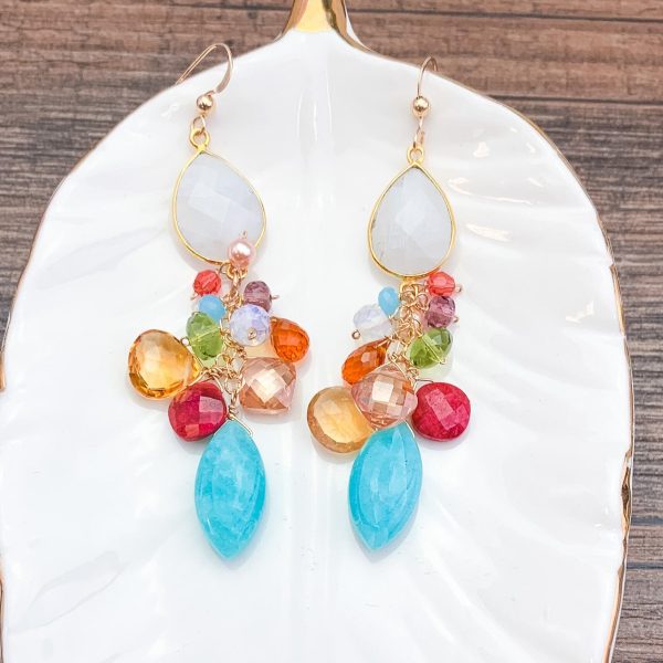 Vibrant Blue Amazonite Earrings Fashion