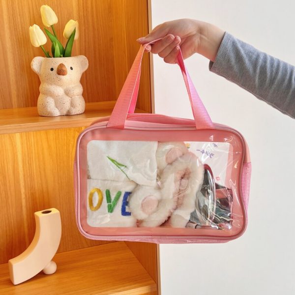 Travel Portable PU Frosted Waterproof Cosmetics Small Bath Swimming Cleaning Bag Portable Cosmetics Storage Bag Storage Fashion