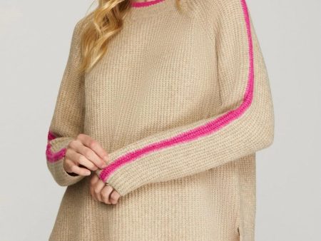 Contrast Trim Oversized Knit Sweater Online Sale