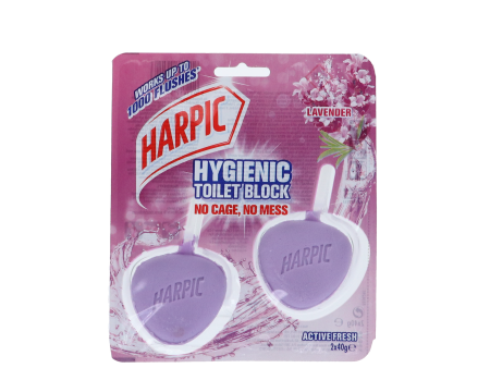 Harpic Toilet Block 40g Twin Pack Lavender Discount