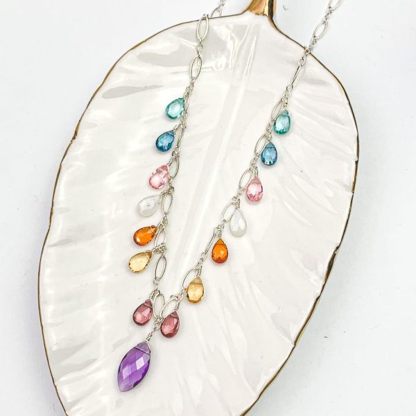 Amethyst and Colorful Drape Necklace Fashion