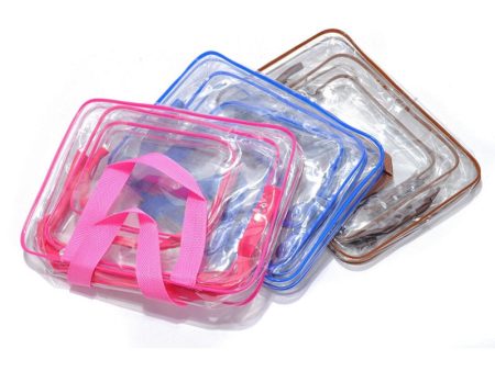 Three-piece Travel Toiletries Large Capacity Dry and Wet Separation Transparent Storage Bag Storage For Discount