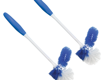 Lola Pro Euro Bowl Brush - with Under the Rim Angled Scrub Attachment -2 Pack Supply