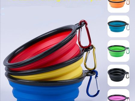 Spot TPE Folding Dog Bowl Silicone Pet Bowl Go Out Outdoor Portable Folding Dog Pot Pet Water Bowl Fashion