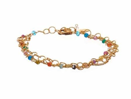 Tara Mix Gems and Textured Chain Bracelet Online