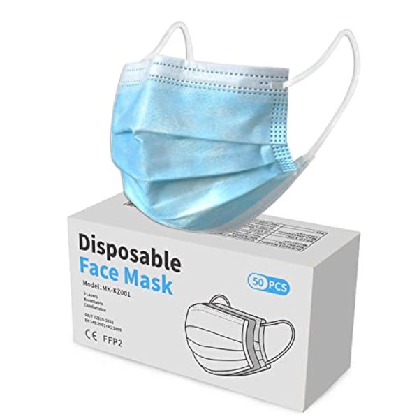 Face Mask 50 Pack Disposable, With Ear-loop, 3 Layers Filtered Mask For Discount