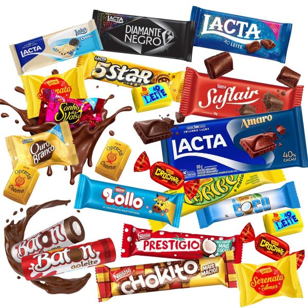 Brazilian Chocolate Candy Variety Pack, 35 Assorted Individually Wrapped Chocolate Bars 1.4LB, Bundle with Food Container 101.44 oz BPA Free | Snack Size Imported Chocolate Mix Bulk 35 Pack Hot on Sale