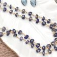 Elegant Long Iolite Rosary Layering Necklace 38  Cheap