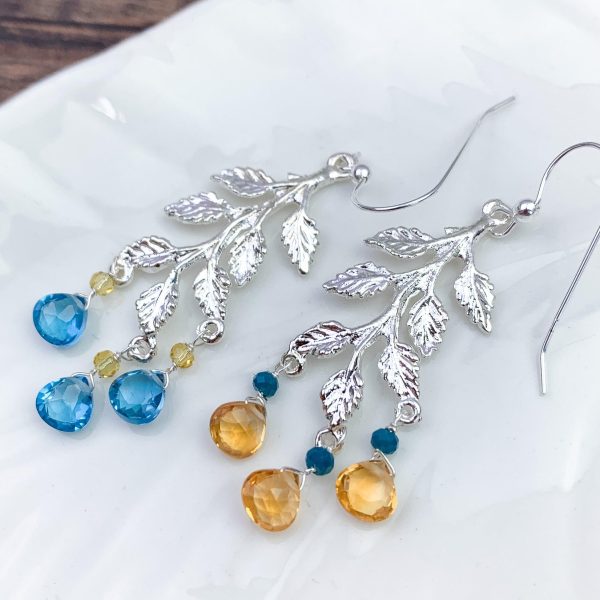 Ukraine 🇺🇦Fundraiser - Topaz & Citrine Vine Earrings Hot on Sale