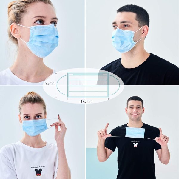 Face Mask 50 Pack Disposable, With Ear-loop, 3 Layers Filtered Mask For Discount