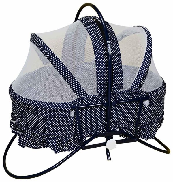 Mothertouch Rocking Cradle - Blue Polka Dot on Sale