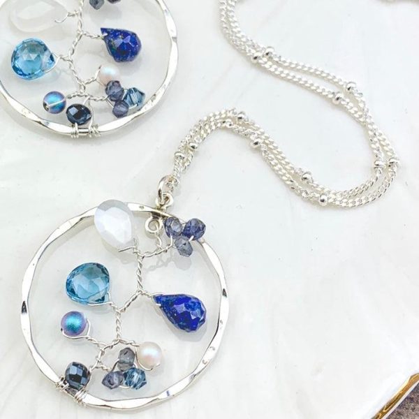 Denim Dream Filigree Necklace and Earrings Discount