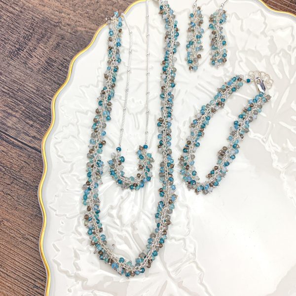 Vibrant Denim Blues Jewelry Set Online Sale