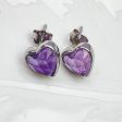 Heart Silver Gemstone Studs For Cheap