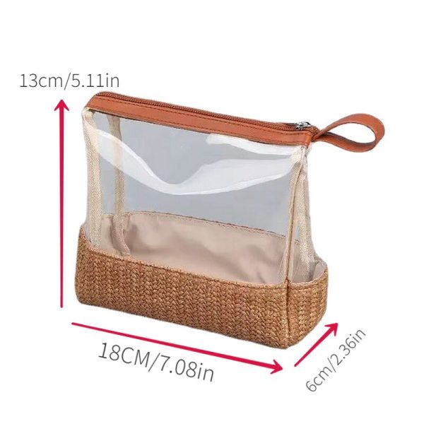 Straw cosmetic bag supplier manufacturers advanced sense of large-capacity portable washing bag wholesale cosmetic washing bag Storage Online Hot Sale