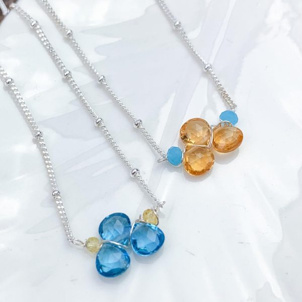 Ukraine 🇺🇦Fundraiser - mini Tri-Gem Necklaces on Sale