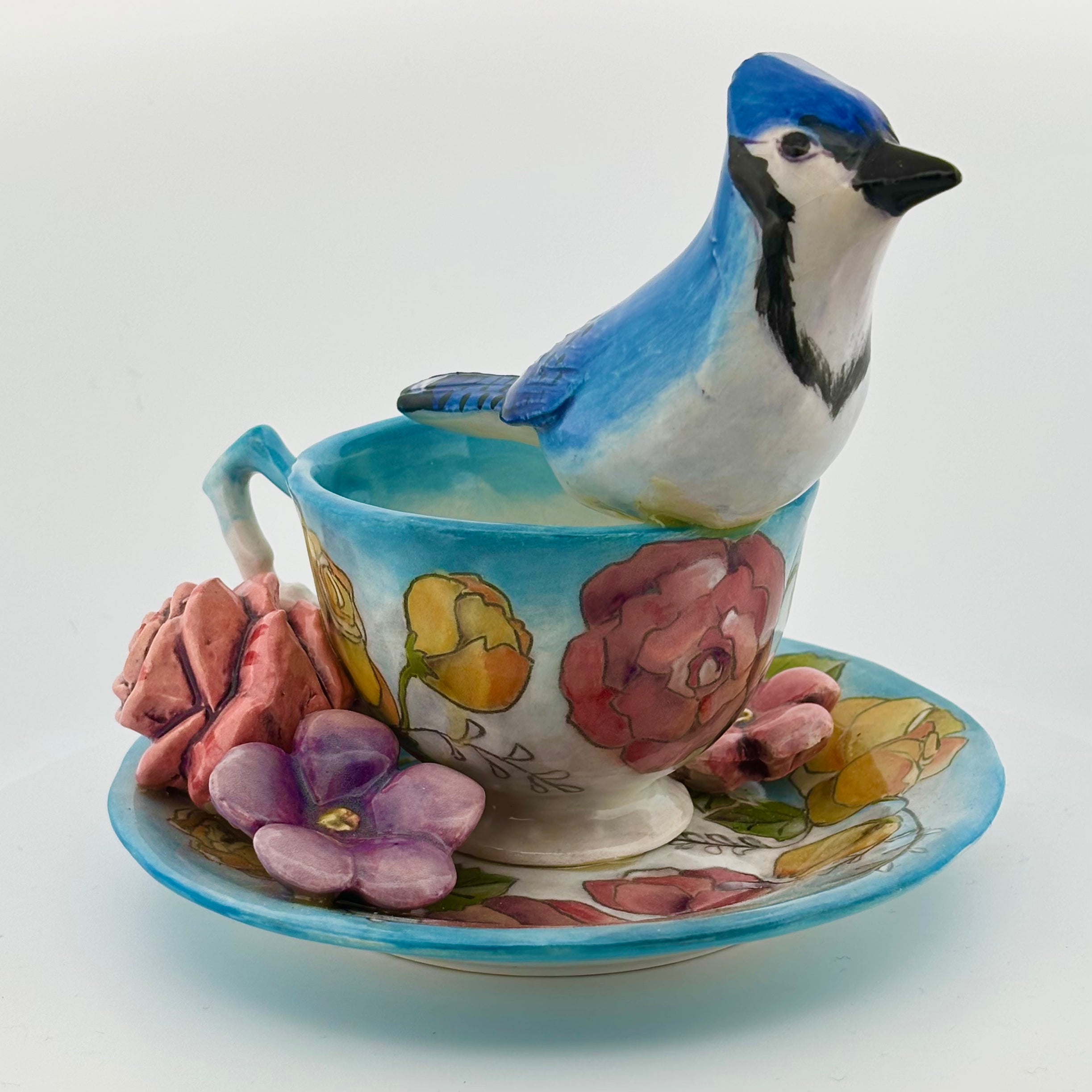 Garden Tea Party Blue Jay Figurine For Discount