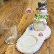 Handmade Christmas Snowman with Mittens Votive Holder Fashion