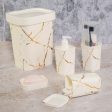 Plasutil Nordic Marble Texture Bathroom Kit | 5-Piece Ceramic Set For Cheap