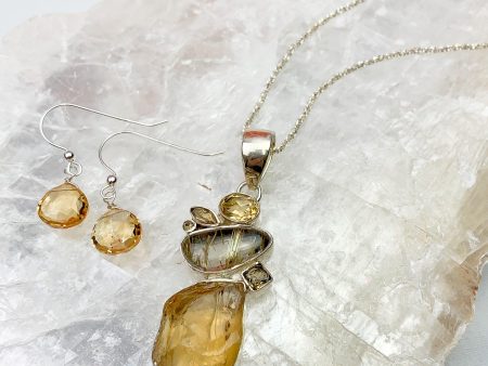 Golden Aura Rutilated Quartz & Citrine Pendant Cheap