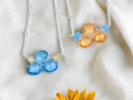 Ukraine 🇺🇦Fundraiser - mini Tri-Gem Necklaces on Sale