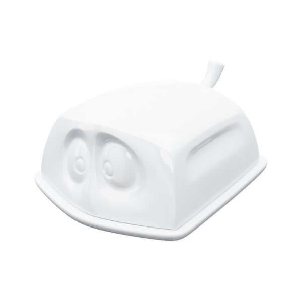 Butter Dish with Top (White) For Discount