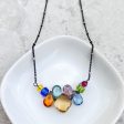 Mini Katie PopArt Oxidized Silver Colorful Gem Necklace Cheap