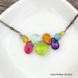 Mini Katie PopArt Oxidized Silver Colorful Gem Necklace Cheap