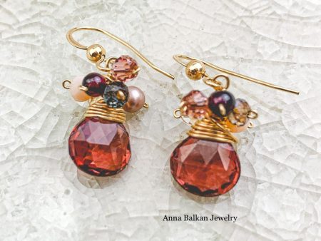 Updated Abby with Garnets Earrings on Sale