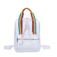 Summer Jelly Transparent Bag Tide 2022 Korean Fashion Contrast Simple Large Capacity Ins Soft Girls Backpack PVC Storage Sale