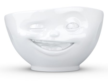 16 Oz. Bowl, Winking Face, White Discount