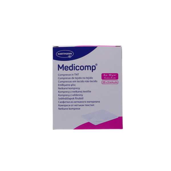 Medicomp steriel, 4 laags, 5x5 cm, 25 x 2 stuks on Sale