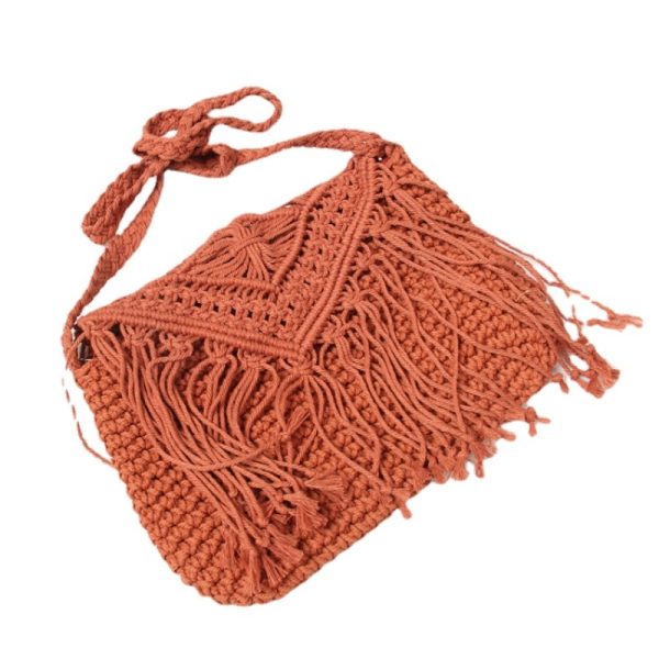 Small fresh hand woven crossbody bag ethnic wind cotton string tassel single shoulder bag new Online Sale