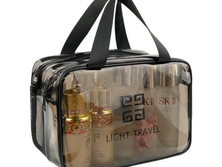 Travel Portable Cosmetic Bag Transparent Double-layer Large Capacity Dry and Wet Separation Wash Cosmetics Storage Fitness Bag Online now