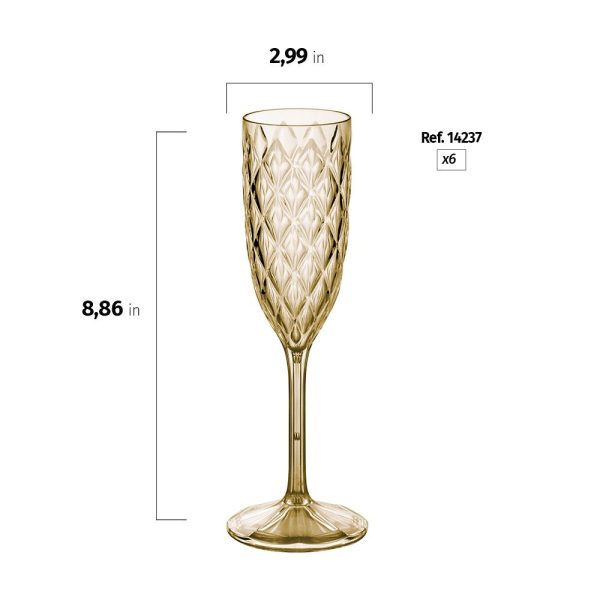 Plasutil Vintage Champagne Glasses | 6 Pieces | Unbreakable | Reusable | Acrylic Crystal Clear | 6.76 Oz Sale