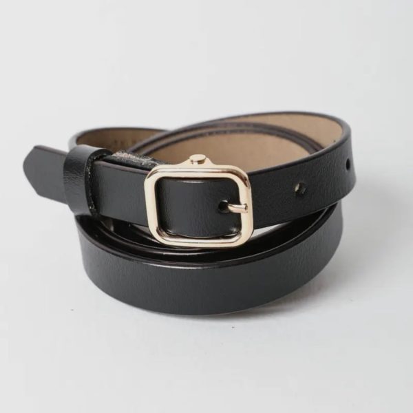 Versatile Skinny Leather Belt - Timeless Style for Every Outfit Fashion