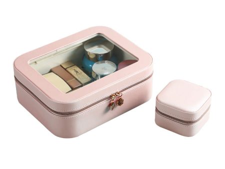 Simple transparent flip earrings earrings ring storage small jewelry box mother box multi-function cosmetics storage box Online