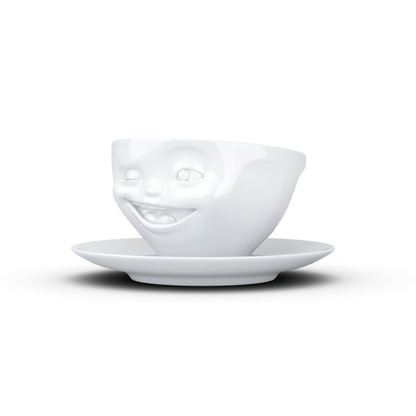 Coffee Cup with Saucer, Winking Face Online Sale