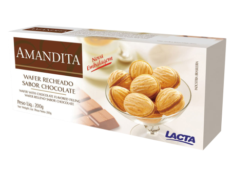 WAFER RECHEADO DE CHOCOLATE AMANDITA LACTA 200G For Sale