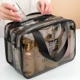 Travel Portable Cosmetic Bag Transparent Double-layer Large Capacity Dry and Wet Separation Wash Cosmetics Storage Fitness Bag Online now