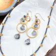 Tourmalated Quartz Satin Gold Vermeil Linked Circle Earrings Fashion