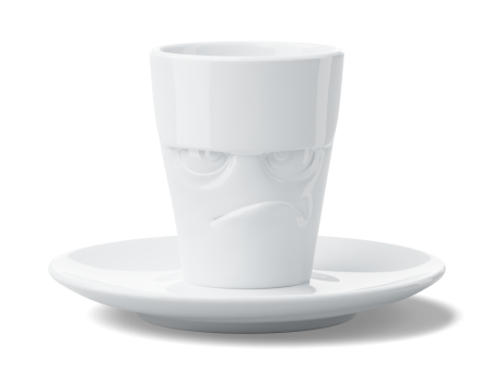 Espresso Cup with Saucer, Grumpy Face Online Sale