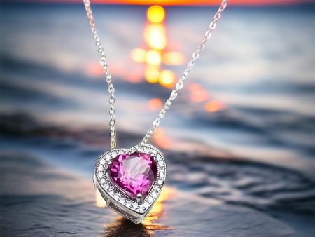 Radiant Love: Heart-shaped Pink Tourmaline & Diamond Jewelry Set Supply