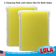 Microfiber Cloth One Side & Nylon Net Other Side -2 Pack & All Nylon Net Cleaning Pad Both Sides-2 Pack, Assorted 4 pack Discount